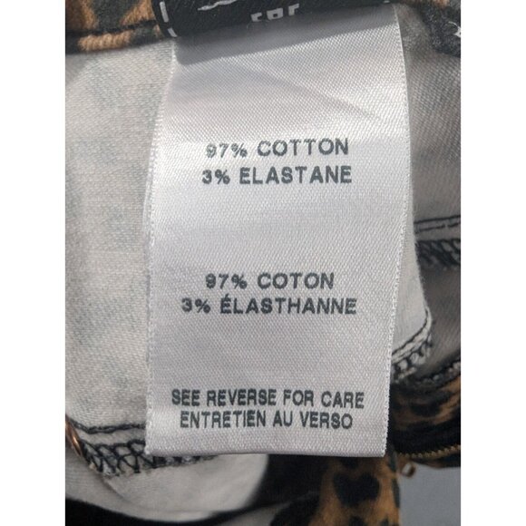 7 For All Mankind Jeans Womens Size 29 Black and Orange Leapard Print Boot Cut - Picture 14 of 15